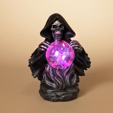 L & L Gerson 10.75 in. Grim Reaper With Magic Ball Halloween Decor 2598570